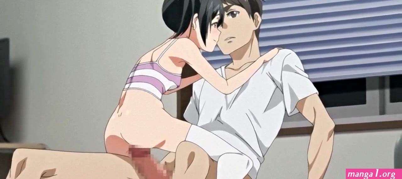 Naughty anime girl blows her man and jumps on his hard dick