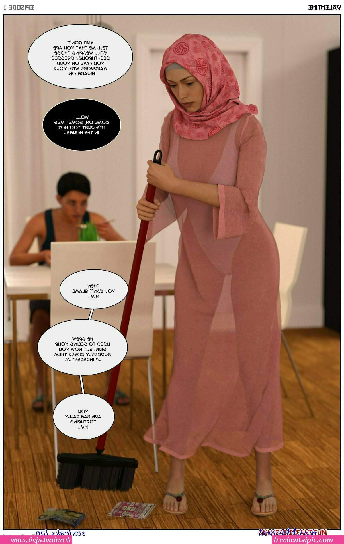 comic hijab sex with son