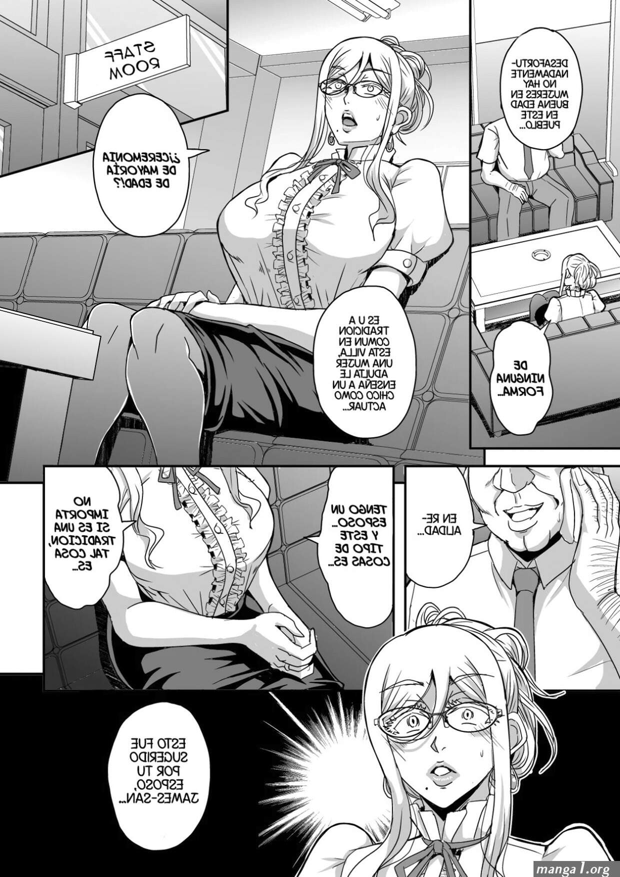 Una PROFESORA extranjera rubia de GRANDES PECHOS se come a un SHOTA moreno