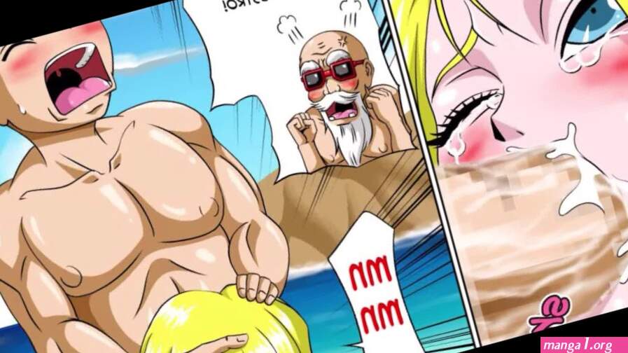 La androide N.18 Engañando a Krilin con el Maestro Roshi NTR