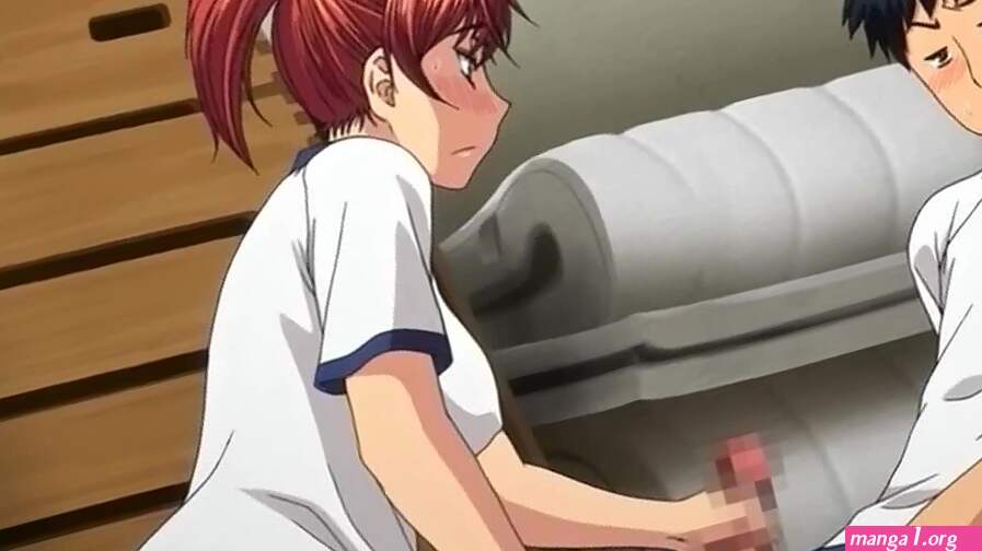 Busty hentai schoolgirl fucks in the gym and squirts milk while orgasming