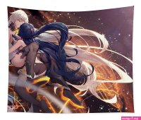 Two Hot Lesbian Hentai Girls Making Love Ultra HD Tapestry by Hi Res