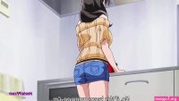 Hentai tanpa sensor: Ibu tiri tergoda untuk berhubungan seks dengan anak tirinya di dapur