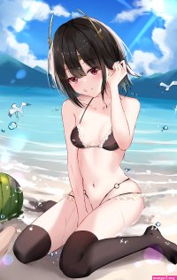 dongyue sakura kumo desu ga nani ka? ariel kumo desu ga nani ka? bikini swimsuits thighhighs wet