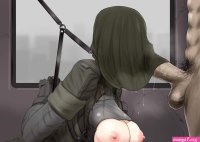 Sex under table behind door