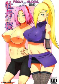 Porn comics Botan to Sakura. Color Erotic comic girlfriends. He lets