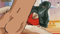 Stepmom Quickie in the Kitchen Wearing Niqab Cartoon Animation Arab Hijab