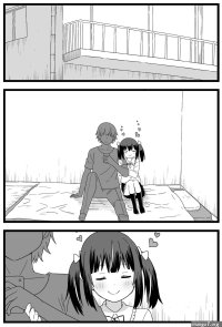A manga where he gets caught cheating on his girlfriend and she makes him smaller and eats him