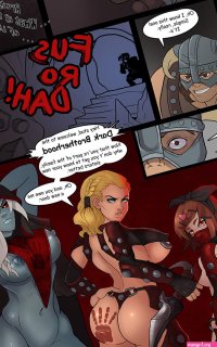 Post 1598504: Astrid Babette Breton comic DarkBrotherhood Dragonborn Gabriella markydaysaid Skyrim TheElderScrolls vampire
