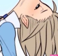 Color 1girl ahegao blue collar blue sleeves blush brown hair drool elf from side half-closed eyes head tilted backwards open mouth open shirt pointy ears sweatdrop whiteblue shirt : rHentaiSource