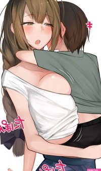 yuzuki himuka kuwayama chiyuki idolmaster idolmaster shiny colors highres tagme 1boy 1girl age difference blush breasts horns huge breasts long hair shota