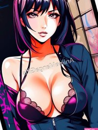 Beautiful Kawaii Anime Manga Girl with Dark Hair Big Boobs Poster for Sale by AnimeMangaGirls