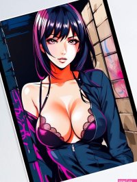 Beautiful Kawaii Anime Manga Girl with Dark Hair Big Boobs Poster for Sale by AnimeMangaGirls