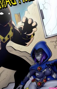 Raven Teen Titans eats a huge cock