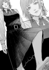 chainsaw man fami chainsaw man cirenk black and white clothed female nude male