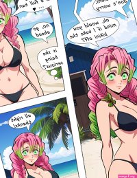 Mitsuri enjoys a day at the beach