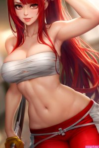 Erza Scarlet Fairy Tail Big boobs Hentai Anime Sexy Nude Girl Print Canvas HD Poster Living Room Bedroom Handing Picture 60x90cm