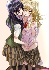 fujisaki ribbon citrus manga aihara mei aihara yuzu citrus bra cleavage fingering open shirt pantsu seifuku yuri