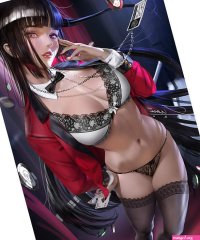Astute Manga Student Council Yumeko Hentai Waifu Boobs Kakegurui Long Funny Digital Art by Ezone Prints