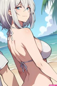 Saitou Ine Beachfuck with Grandpa