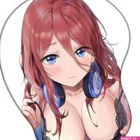 Go-toubun No Hanayome Nakano Miku Anime Sexy Big Breast 3D Mouse Pad with Wrist Oppai Silicone Gel Manga Cute Pad Boobs Mat