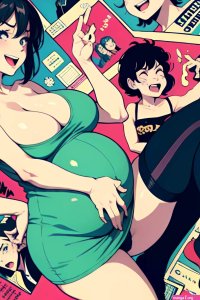 Anime Pregnant Small Tits 60s Age Laughing Face Black Hair Messy Hair Style Light Skin Comic Casino Front View On Back Stockings 3669672886055467339