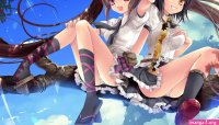 Pic. Upskirt Panties Eyes Phone Underwear Clouds Purple Touhou Hat Aya 320330B