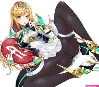 mythra and mythra xenoblade chronicles and 2 more drawn by yuukishin