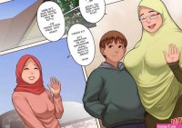 Porn comic At the Grandmas. Chapter 1. Hijabolic. Sex comic guy was visiting