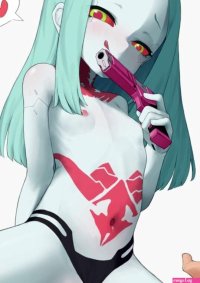 Rule 34 XYZ cyberpunk: edgerunners cyberpunk 2077 rebecca edgerunners green hair gun