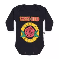 Body Bebê Manga Longa Baby N Roses Preto