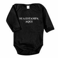 Body Preto Manga Longa Personalizado na Camiseteria S.A.