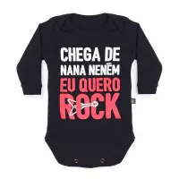 Body Bebê Manga Longa Quero Rock