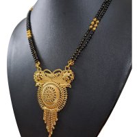 Golden And Black Brass Base Material Ladies Imitation Gold Plated Mangal Sutra at 125piece in Surat
