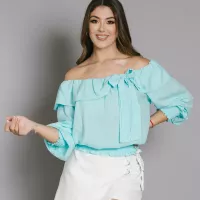 Blusa Manga Larga con Bolero y Moño Ref 4000