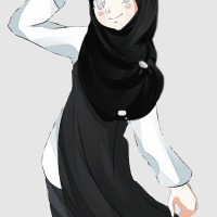 Muslim Girl Hijab Islamic art muslim islam animated Cartoon manga black Hair long Hair woman