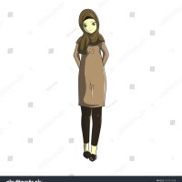 Hijab Muslimah Vector Manga Style Greeting Stock Vector Royalty Free 1297619698