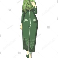 Hijab Muslimah Vector Manga Style Greeting Stock Vector Royalty Free 1335542504