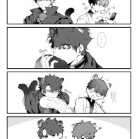kim dokja yoo joonghyuk omniscient reader039s viewpoint tail biting tail in mouth highres ! !!... 2boys 4koma animal ears biting biting another039s tail biting own tail bk 18 blank eyes closed