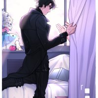 kim dokja yoo joonghyuk omniscient reader039s viewpoint black footwear archived source commentary english commentary highres protected link 2boys bed black hair black jacket black pants book boots closed mouth curtains flower holding