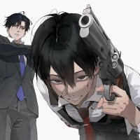 huh 1222 kim dokja yoo joonghyuk omniscient reader039s viewpoint korean commentary 2boys aiming aiming at viewer arm behind back bent over black eyes blood blood on clothes blood on face blue necktie