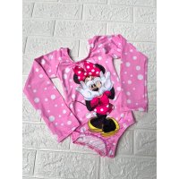 Maiô infantil minnie manga longa proteço UV