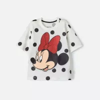 Camiseta de Minnie Mouse manga corta marfil para niña