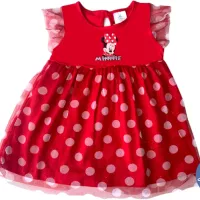 Vestido Minnie: Manga Bufante Tule Glitter e Po