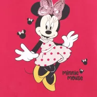 Blusa Bebê Disney Minnie Manga Curta Rosa