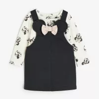 Set 2 piezas overall vestido niña disney minnie manga larga