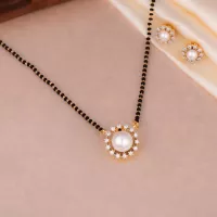 Pearl mangalsutra in Flower Pattern
