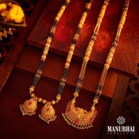 Buy Vati Pendant Long Gold Mangalsutra Online at Manubhai Jewellers