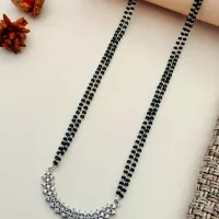 Bold Silver Plated American Diamond Mangalsutra