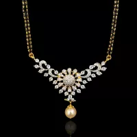 Customised Pearl Mangalsutra in Gold A Pearl Drop